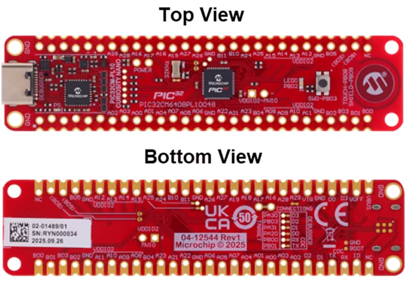 Mechanical Drawing - Microchip Technology PIC32CM PL10 Curiosity Nano Evaluation Kit