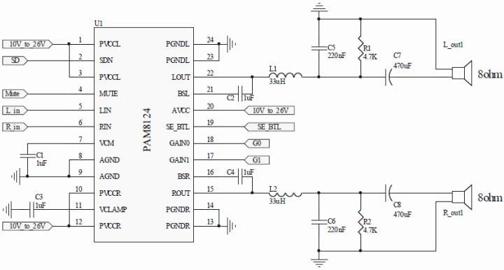 Diodes Incorporated PAM8124 High Power Audio