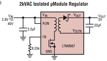 Analog Devices Inc. LTM8067與LTM8068 μModule® DC/DC轉換器