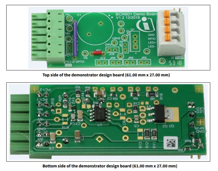 BCR601 Linear LED Driver Demonstration Board Infineon Technologies