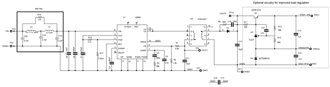 Schematic - STMicroelectronics STEVAL-L6986IV1 Converter Evaluation Board