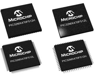 Microchip PIC32MX470 32-bit Microcontrollers