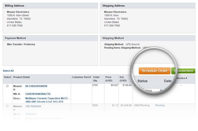 訂單記錄頁面內的計劃訂單按鈕。